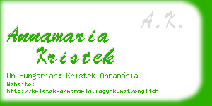 annamaria kristek business card